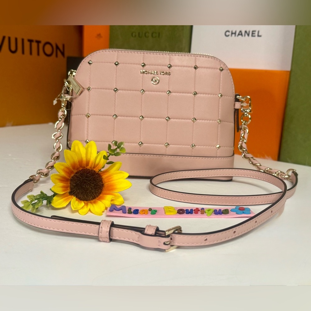 🆕MICHAEL KORS Jet SET CHARM Smokey Rose LG Dome Crossbody - Picture 1 of 16